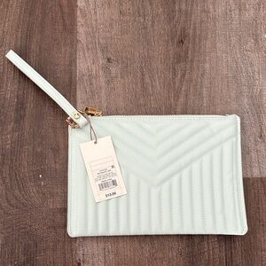 A New Day Mint Quilted Wristlet
